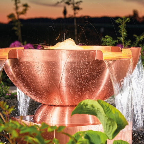 Oase Copper Bowl Water Feature Round 60 with 4 spillways