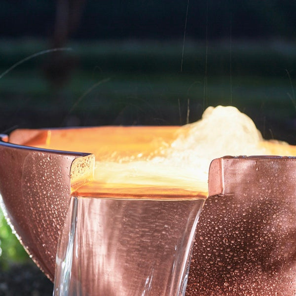 Oase Copper Bowl Water Feature Round 60 with 4 spillways