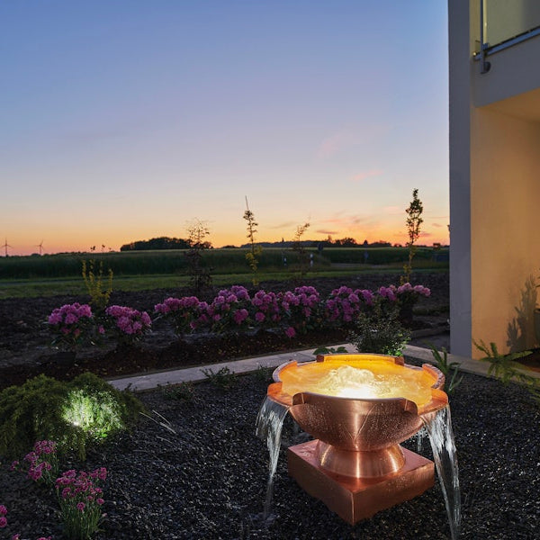 Oase Copper Bowl Water Feature Round 60 with 4 spillways