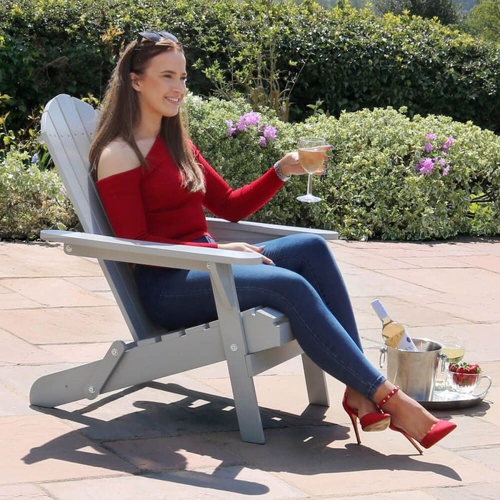 Zest JASMINE FOLDING CHAIR - Dark Grey & Light Grey (ex-display)