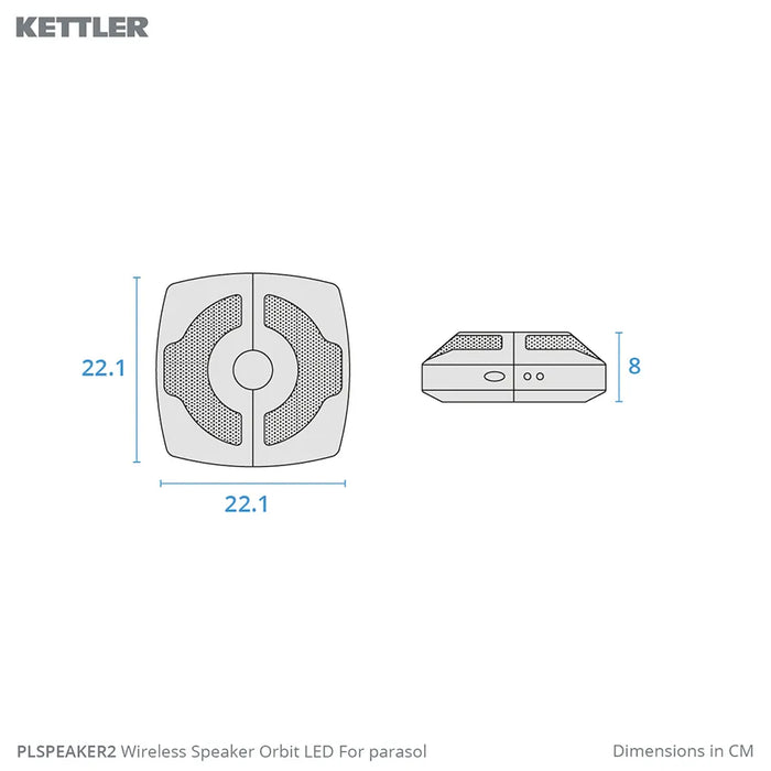 Kettler Wireless Speaker Orbit LED for Parasol