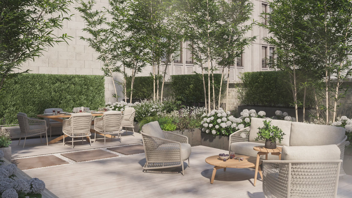 Load video: Puccini Garden Dining Set with Prado Ellipse Table