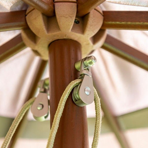 Hardwood Round Luxury Sun Parasol with Pulley 3.5m Dia - UPT35