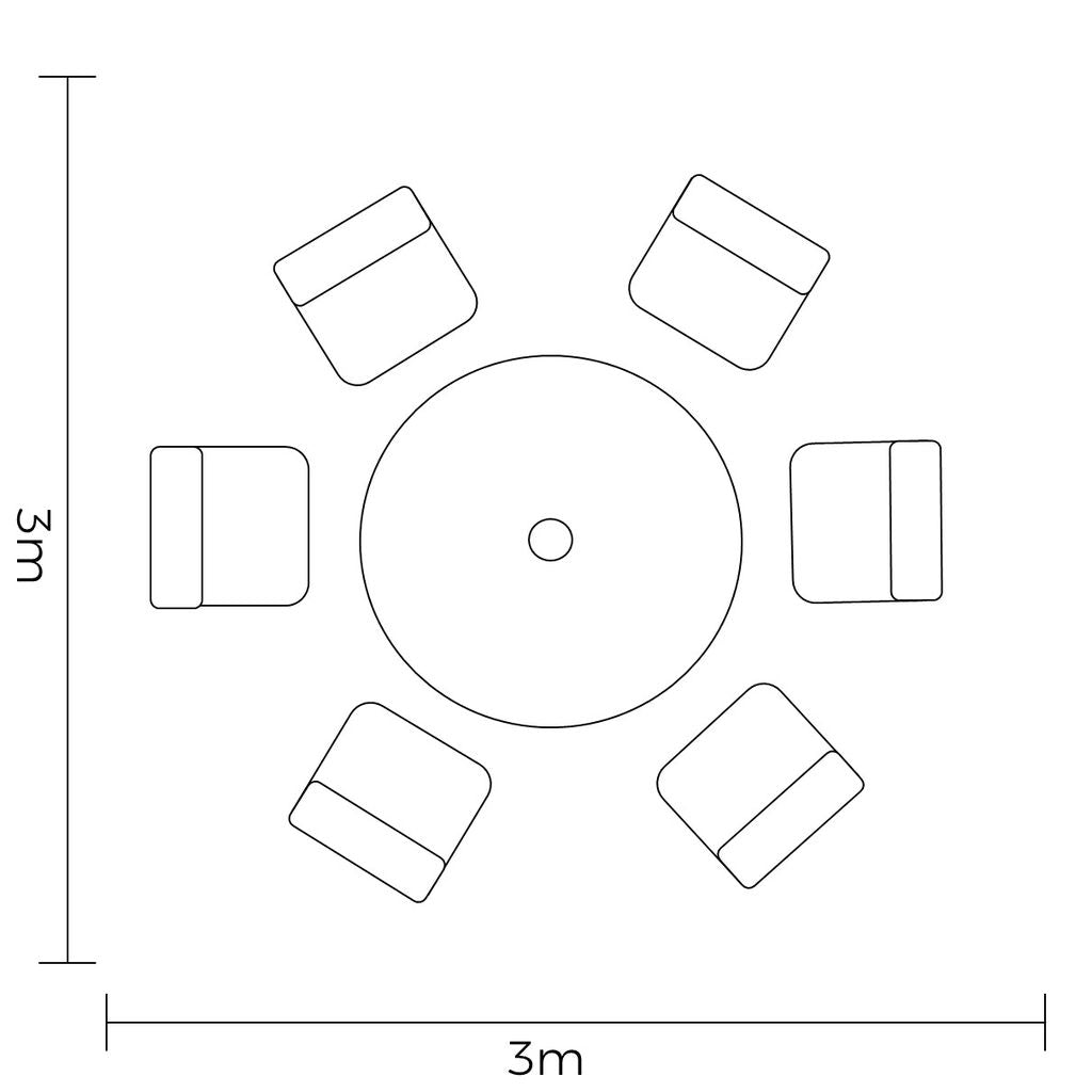 Hartman Sahara 6 Seater Round Dining Set