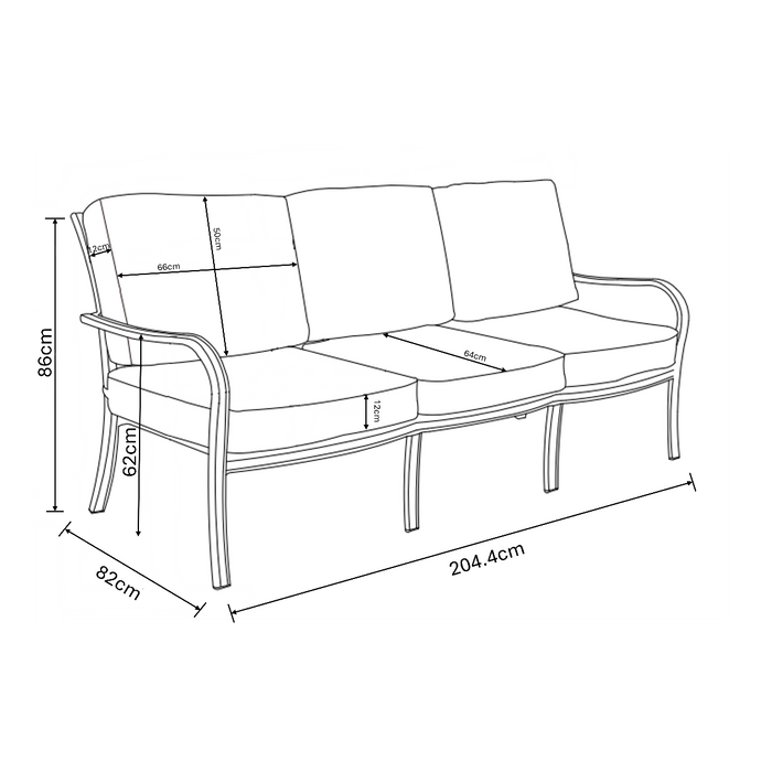 Hartman Buxton 3 Seat Lounge Set in Maize & Wheatgrass