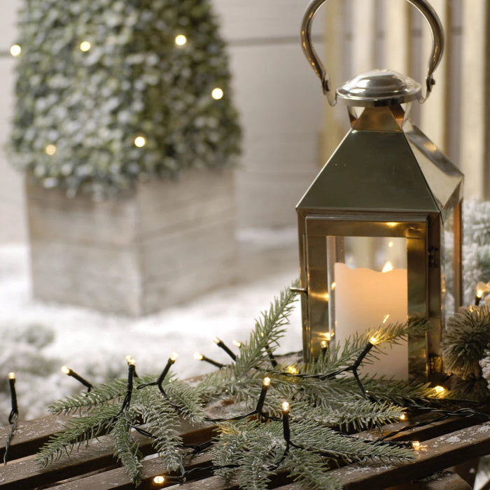 Festive 100 battery operated LED timer lights (3 colour variants)