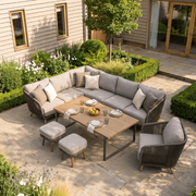 Hartman Silva Rectangular Corner Sofa Set in Nickel / Chai