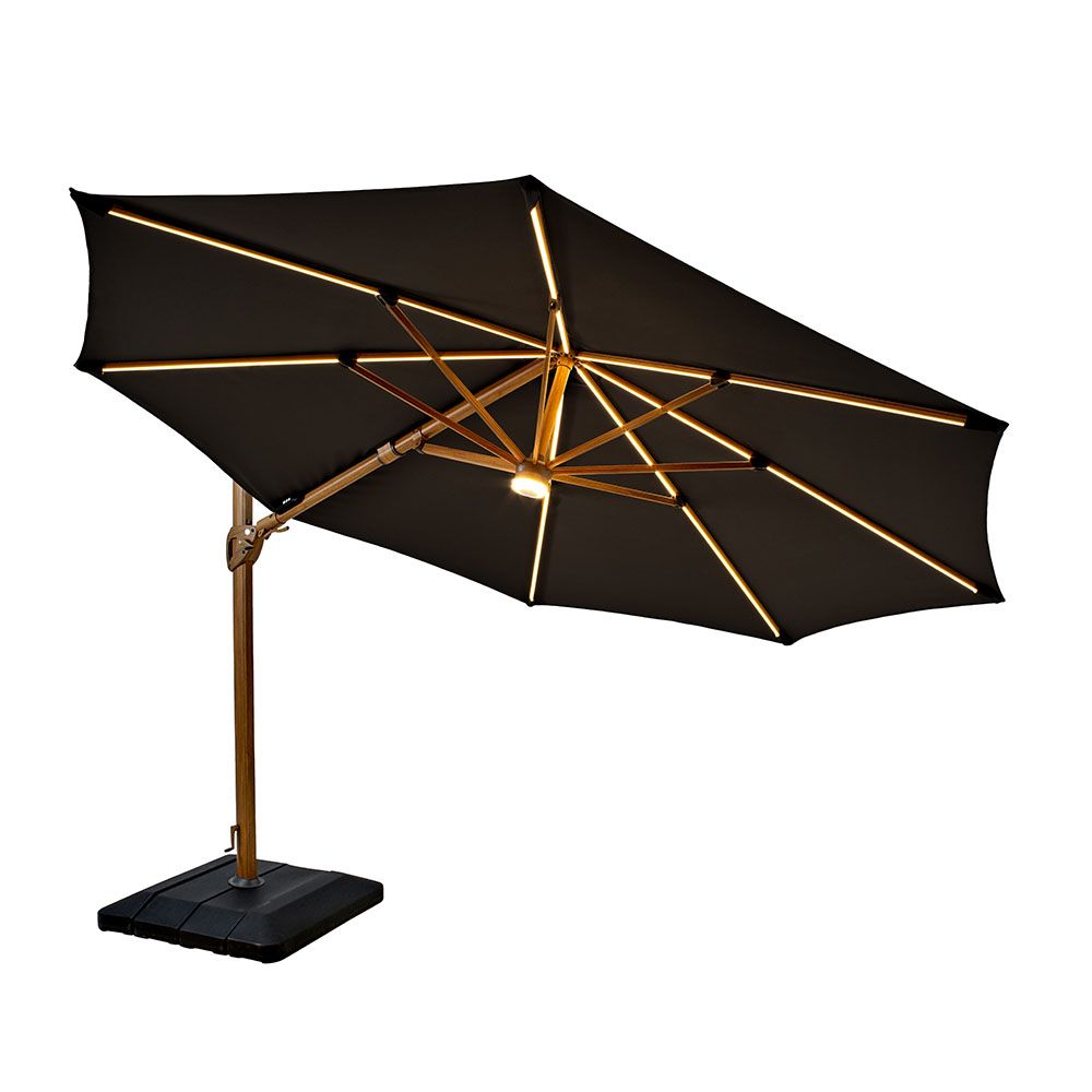 Hartman Seychelles 3.5m Round Cantilever Parasol with Folie Pole in Dark Grey