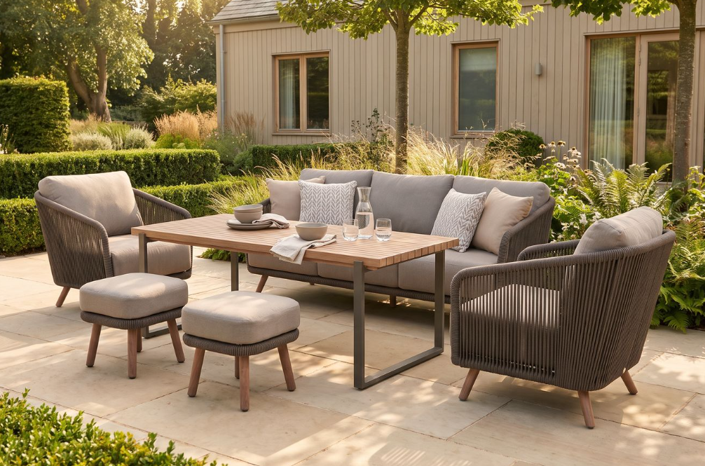 Hartman Silva 3 Seat Lounge Set in Nickel / Chai