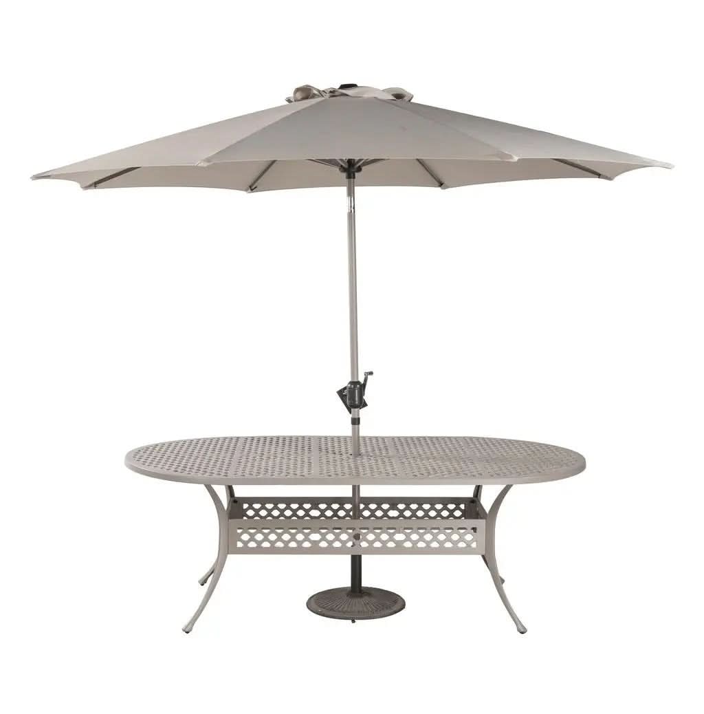 Hartman Avebury 6 Seat Oval Set in Crimini - table with parasol