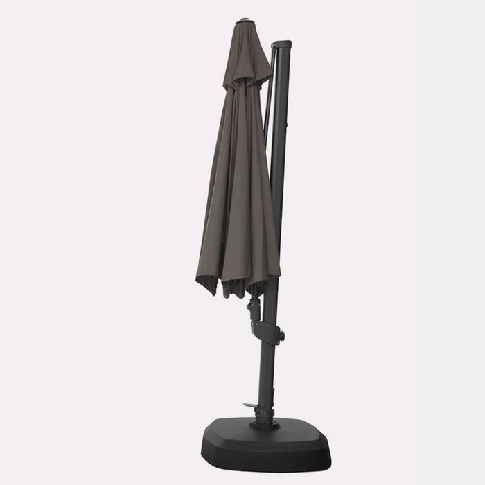 Kettler Garden Furniture Accessories Kettler 3.5m LED Free Arm Large Parasol Grey Frame, Taupe Canopy, LED's and Bluetooth Speaker