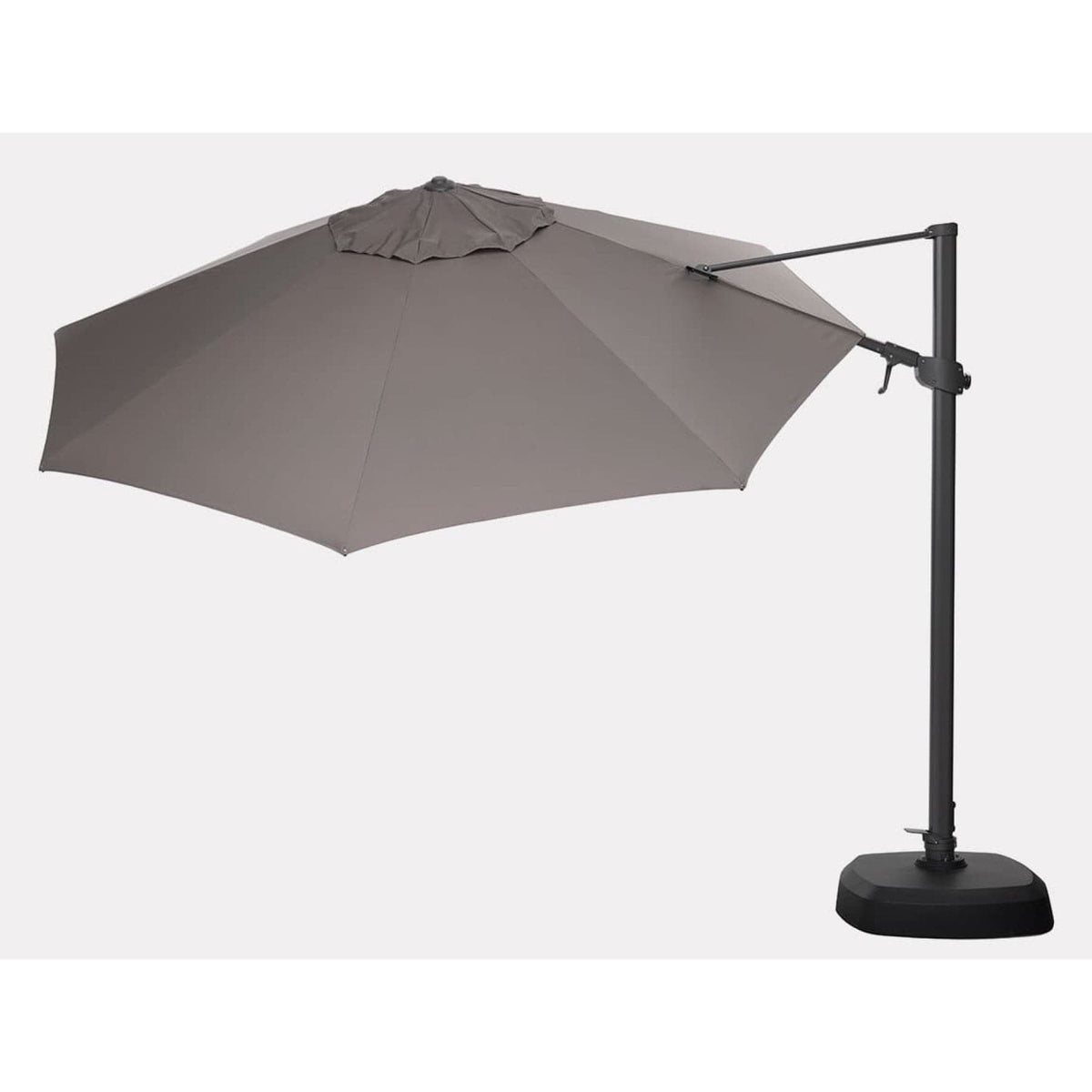 Kettler Garden Furniture Accessories Kettler 3.5m LED Free Arm Large Parasol Grey Frame, Taupe Canopy, LED's and Bluetooth Speaker