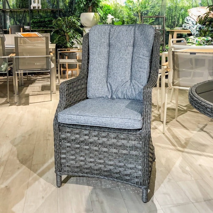 Mercer Garden Furniture Tudor High Back Grey  Tea for Two Set (Glass Top,