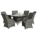 Mercer Garden Furniture Amalfi High Back 6 Seat Grey Rattan Outdoor Dining Set