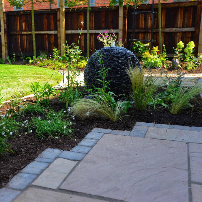 Grey Planet Slate Sphere Garden Water Feature - 40cm Diameter (sphere only)