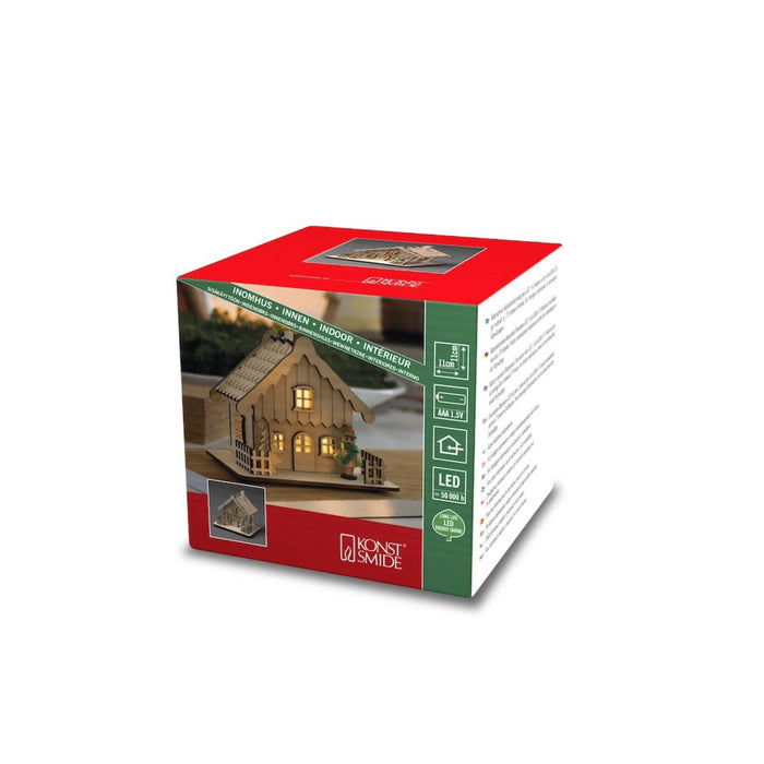 Wooden House Silhouette Warm White