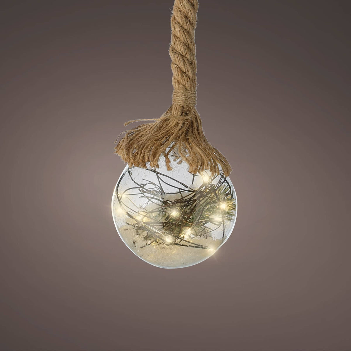 Lumineo Micro LED Snow Ball Pine Classic Warm Indoor (10cm Diameter) 15 Lights