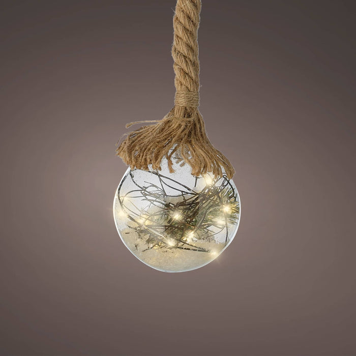Lumineo Micro LED Snow Ball Pine Classic Warm Indoor (10cm Diameter) 15 Lights