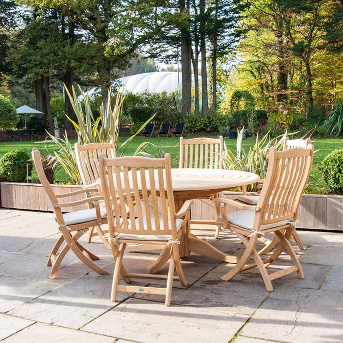 Alexander Rose Garden Furniture Alexander Rose Roble Bengal Round 6 Seater Set - Folding Carver