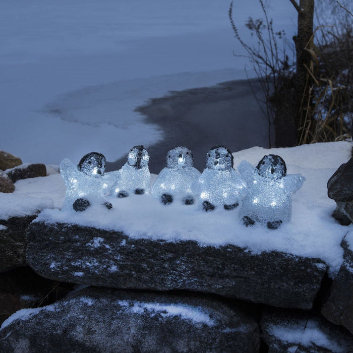 7 Piece Acrylic Penguin Light Set 12.5cm