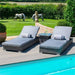Mercer Garden Furniture Amalfi Sun Lounger Rattan Bed with Side Table