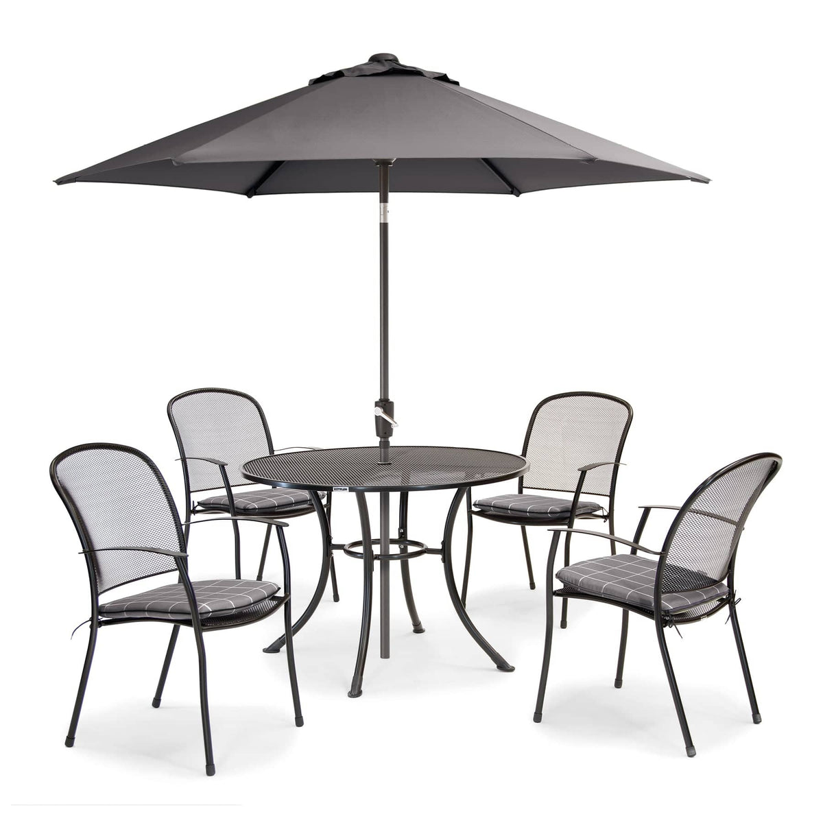 Kettler Caredo 4 Seat Garden Dining Complete Set inc parasol & cushions