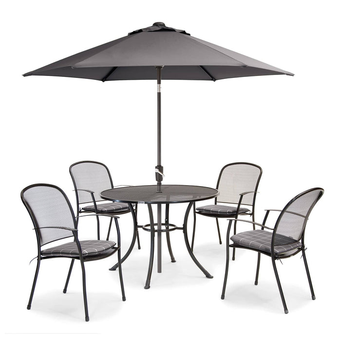 Kettler Caredo 4 Seat Garden Dining Complete Set inc parasol & cushions