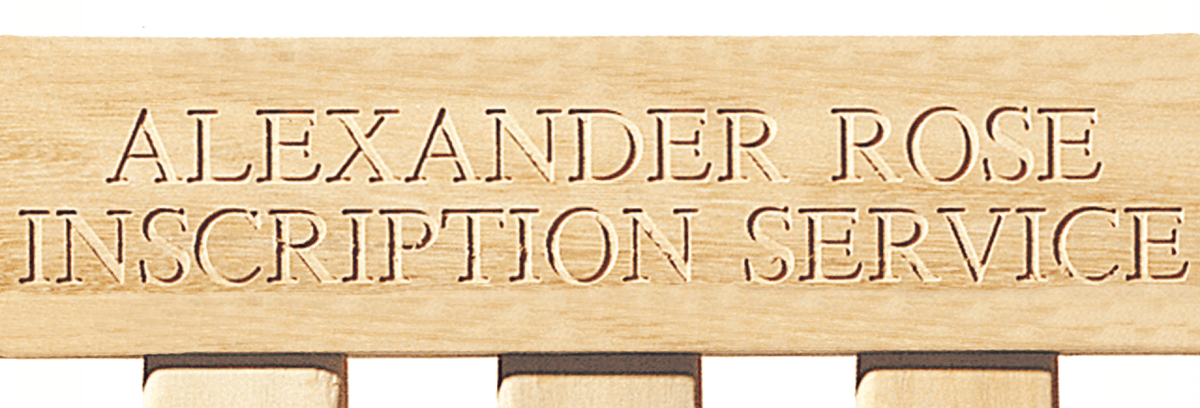Alexander Rose Garden Furniture Accessories Direct Wood Engraving Alexander Rose Plaques & Engravings