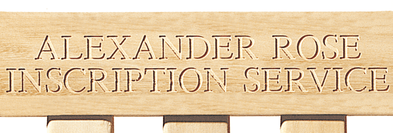 Alexander Rose Garden Furniture Accessories Direct Wood Engraving Alexander Rose Plaques & Engravings