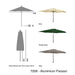 Alexander Rose Garden Furniture Accessories Alexander Rose Aluminium Round Parasol with Tilt and Crank 2.7m Diameter - Ecru, Forest Green or Grey