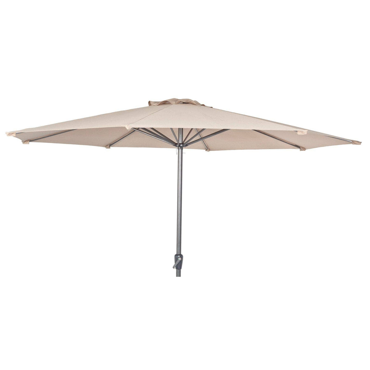 Alexander Rose Garden Furniture Accessories Ecru / No Alexander Rose Aluminium Round Parasol with Tilt and Crank 3.0m Diameter in Ecru, Forest Green or Taupe
