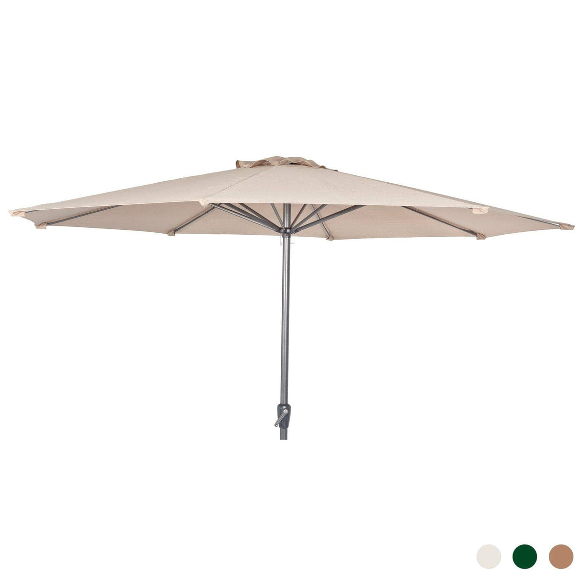Alexander Rose Garden Furniture Accessories Alexander Rose Aluminium Round Parasol with Tilt and Crank 3.0m Diameter in Ecru, Forest Green or Taupe