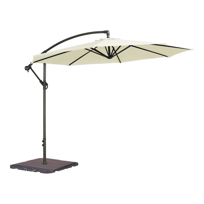Alexander Rose Garden Furniture Accessories Ecru / No Alexander Rose Round Aluminium Cantilever Parasol 3m Diameter, Taupe, Ecru, Forest Green, Charcoal