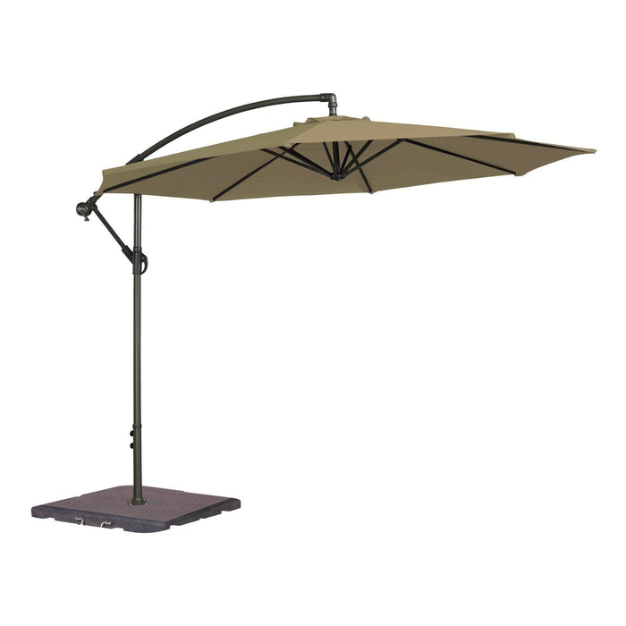 Alexander Rose Garden Furniture Accessories Taupe / No Alexander Rose Round Aluminium Cantilever Parasol 3m Diameter, Taupe, Ecru, Forest Green, Charcoal