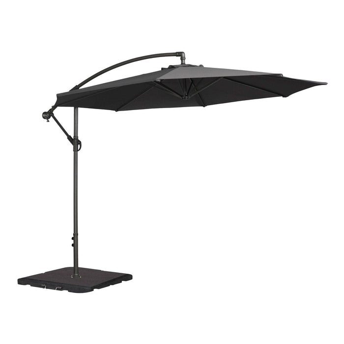 Alexander Rose Garden Furniture Accessories Charcoal / No Alexander Rose Round Aluminium Cantilever Parasol 3m Diameter, Taupe, Ecru, Forest Green, Charcoal