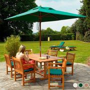 Alexander Rose Garden Furniture Accessories Alexander Rose Hardwood Rectangular Parasol with Pulley 2m x 3m (various colours)