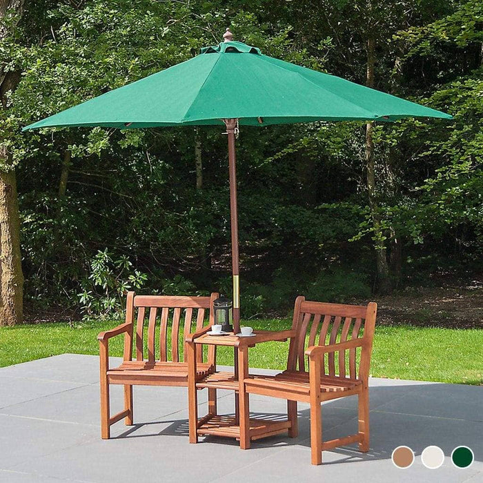 Alexander Rose Garden Furniture Accessories Alexander Rose Hardwood Round Sun Parasol with Pulley 3.0m Dia