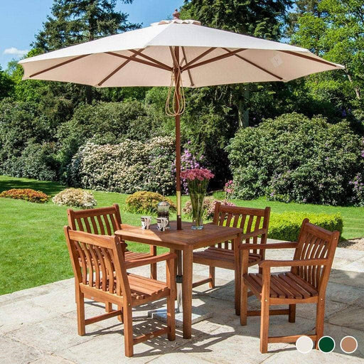 Alexander Rose Garden Furniture Accessories Alexander Rose Hardwood Round Parasol Umbrella with Pulley 2.7m Dia
