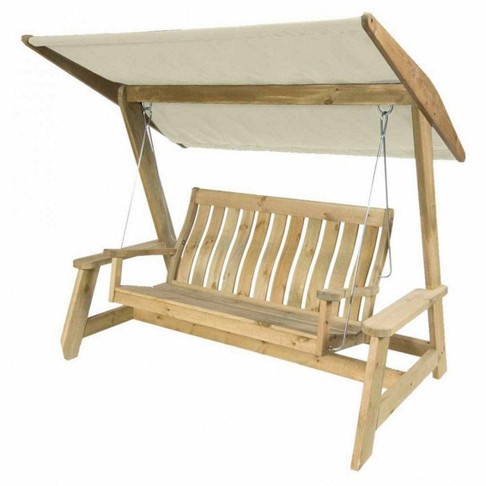 Alexander Rose Garden Furniture Ecru Alexander Rose Pine Garden Swing Bench with Canopy