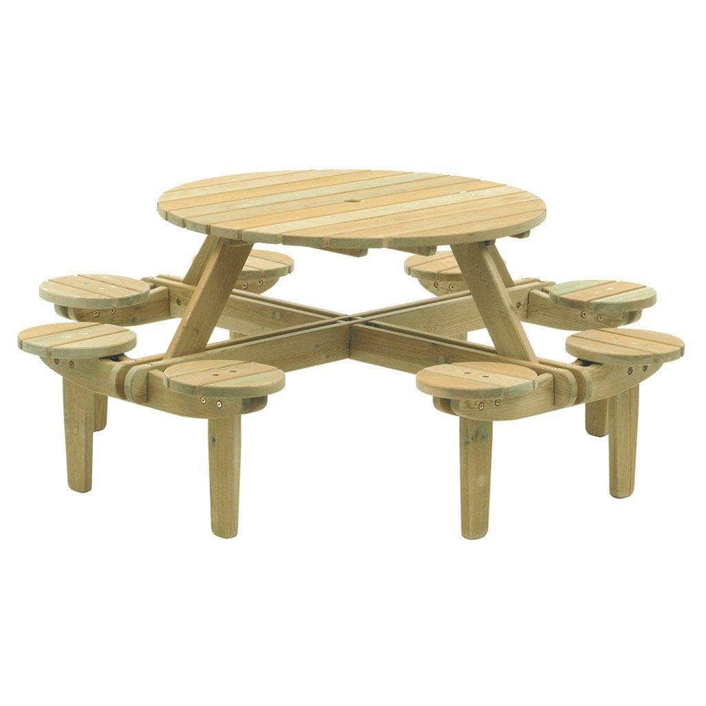 Alexander Rose Garden Furniture Alexander Rose Pine Gleneagles Round Wooden Picnic Table 1.88m