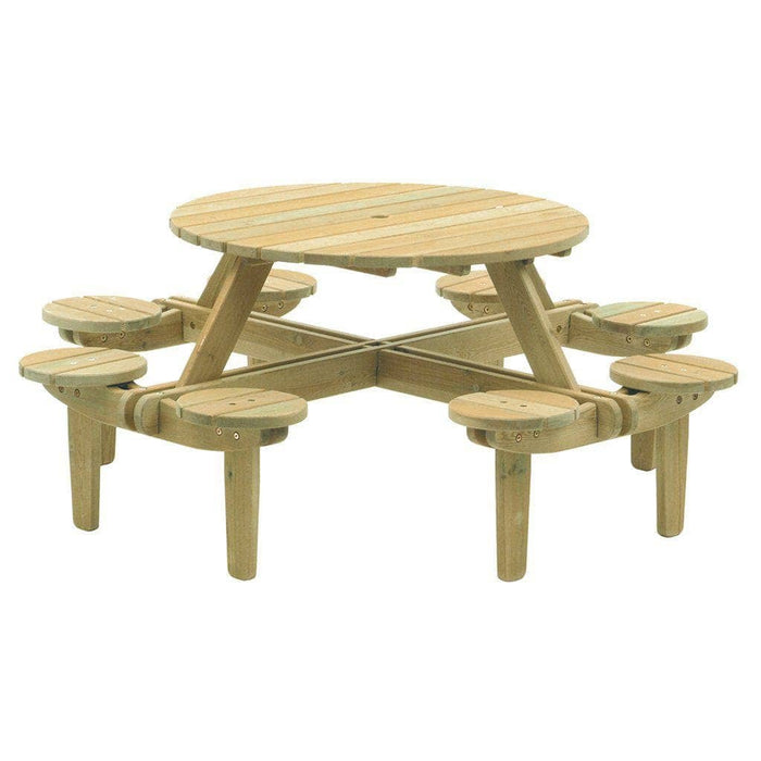 Alexander Rose Garden Furniture Alexander Rose Pine Gleneagles Round Wooden Picnic Table 1.88m