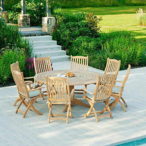 Alexander Rose Garden Furniture Alexander Rose Roble Bengal Round 8 Seater Set - Ascot Recliner