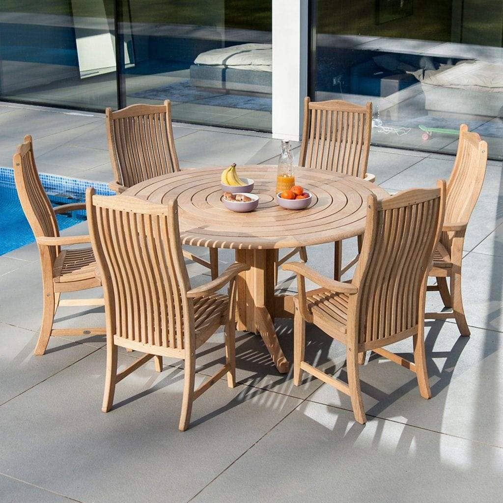 Alexander Rose Garden Furniture Alexander Rose Roble Bengal Round 6 Seater Set - Bengal Chairs