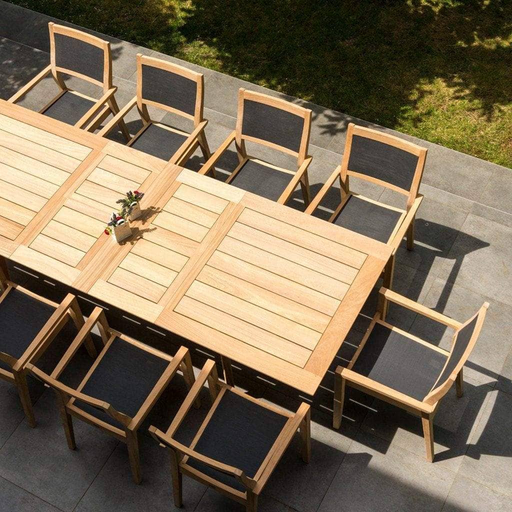 Alexander Rose Garden Furniture Alexander Rose Roble Extending Large Garden Table & 10 Stacking Armchairs