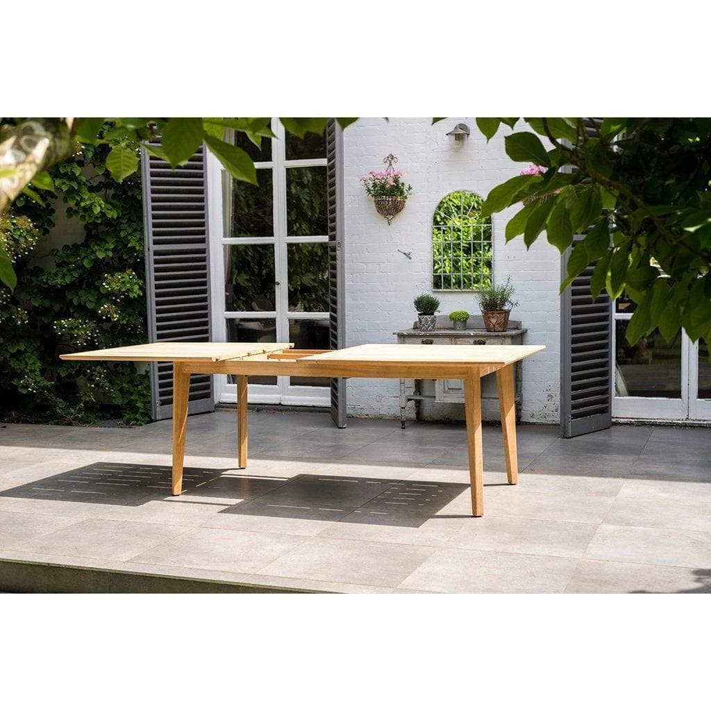 Alexander Rose Garden Furniture Alexander Rose Roble Extending Large Garden Table and 8 Charcoal Sling Stacking Armchairs