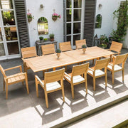 Alexander Rose Garden Furniture Alexander Rose Roble Extending Table and 10 Stackable Garden Chairs