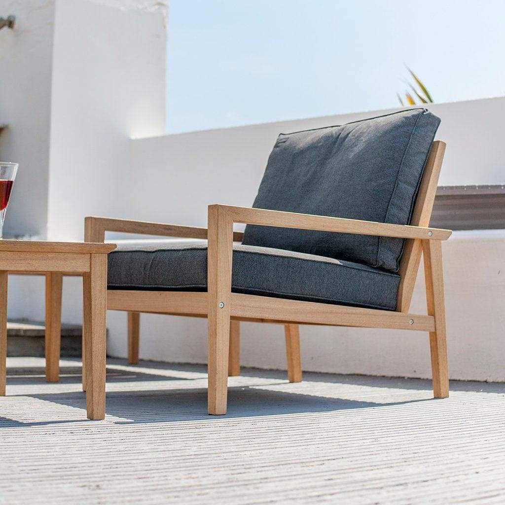 Alexander Rose Garden Furniture Alexander Rose Roble Lounge Armchair with Charcoal Cushions