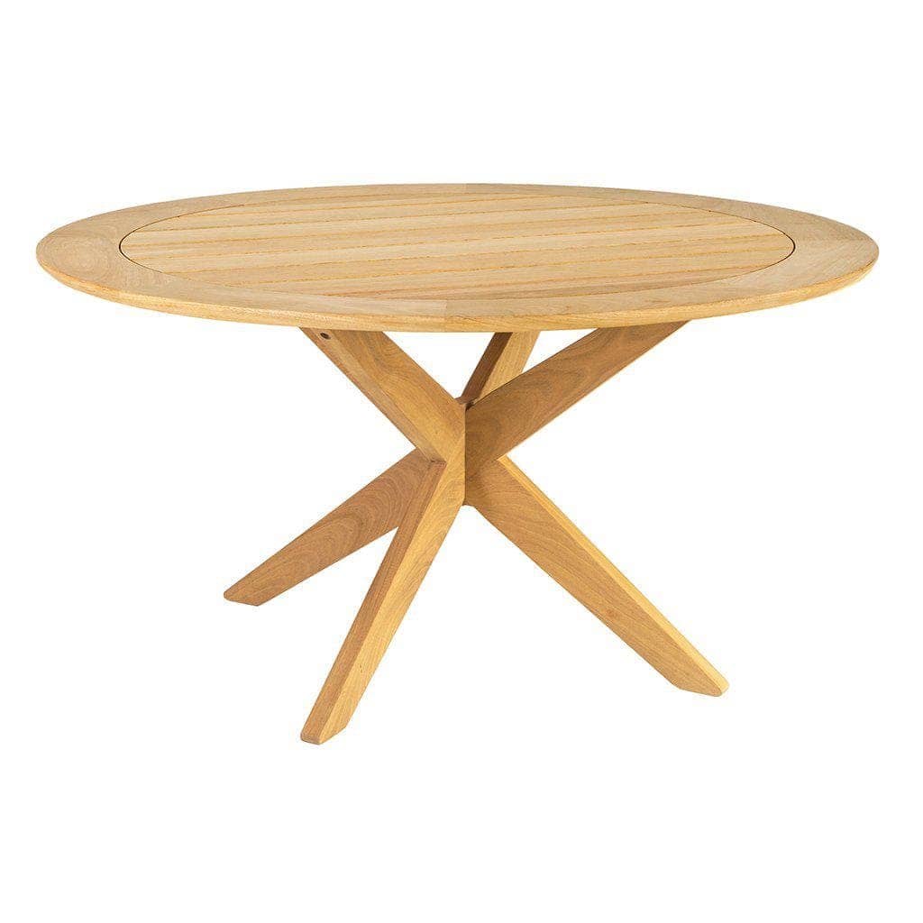 Alexander Rose Garden Furniture Alexander Rose Roble Cross Base Wooden Garden Table with Stacking Sling Armchairs