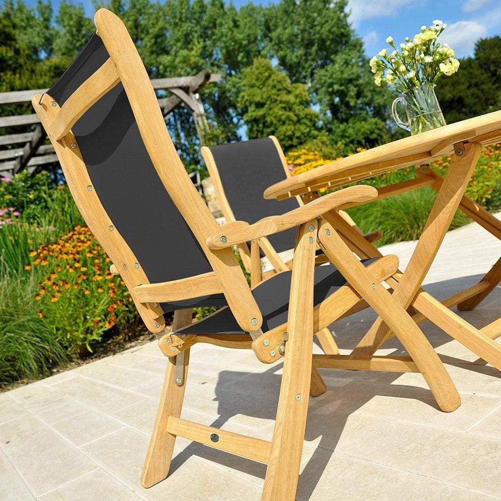 Alexander Rose Garden Furniture Alexander Rose Roble Recliner Chair Charcoal Sling