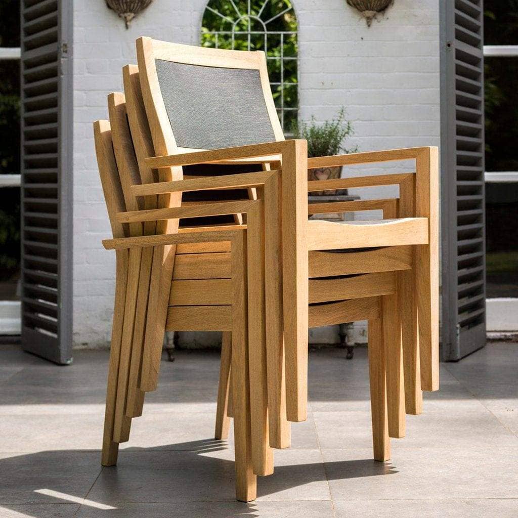 Alexander Rose Garden Furniture Alexander Rose Roble Extending Large Garden Table & 10 Stacking Armchairs